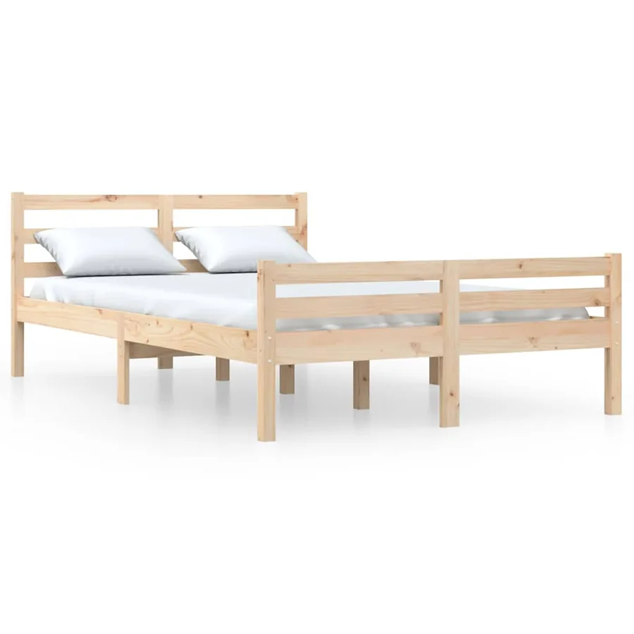 Cadre de lit sans matelas bois massif 135x190 cm - 2
