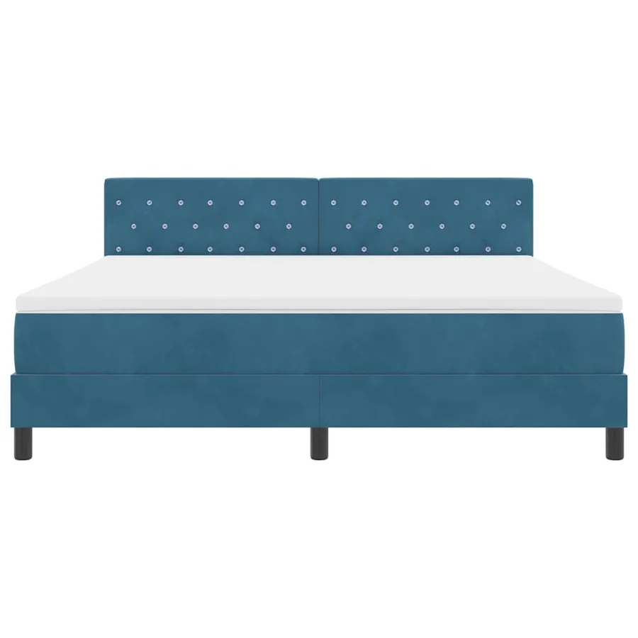Lit à ressorts avec matelas Bleu foncé 180 x 200 cm Velours - 7