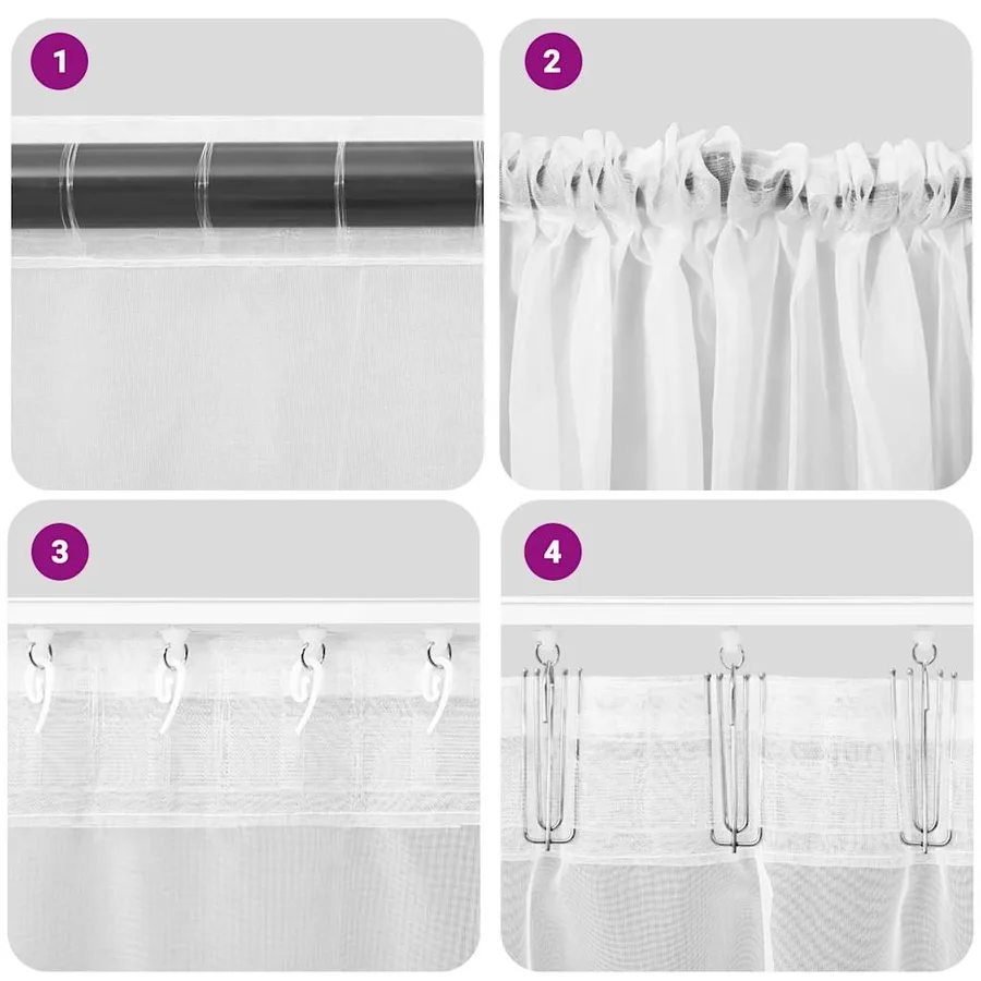 Rideaux en voile à œillets (2 pcs) violets - 7