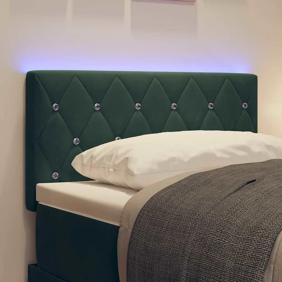 Tête de lit LED avec bandes LED Vert foncé 80 cm Velours - 4