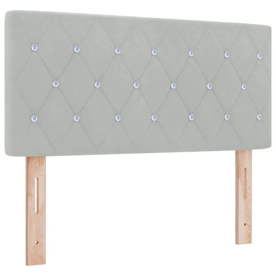 Lit à ressorts avec matelas Gris clair 90 x 200 cm Velours - 6