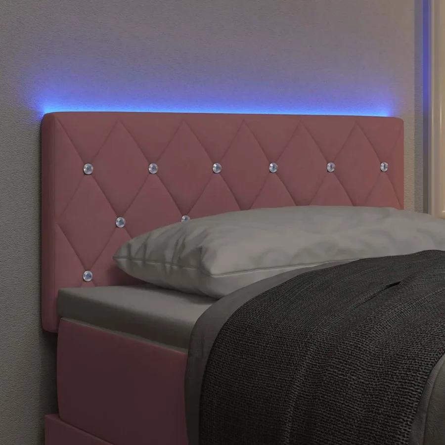 Tête de lit LED avec bandes LED Rose 80 cm Velours - 4