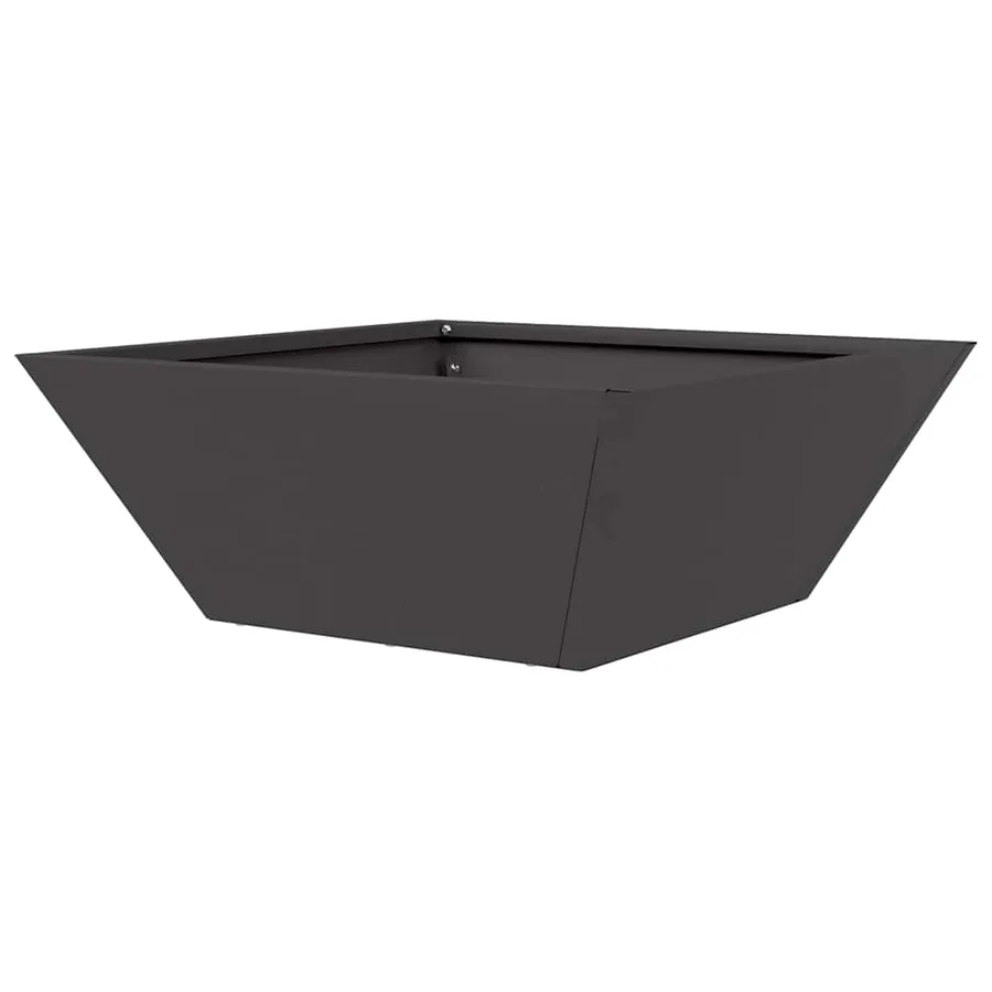 Cache-pot de jardin Noir 40 x 40 x 15 cm Acier laminé à froid - 7