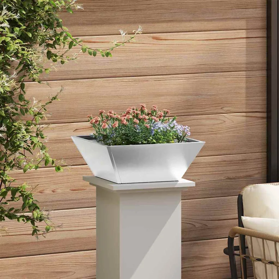 Cache-pot de jardin 5 pc Argent 40 x 40 x 15 cm - 4