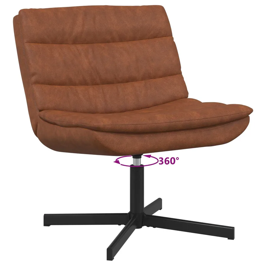 Chaise pivotante Marron 63 x 75 x 76 cm PU antique - 5