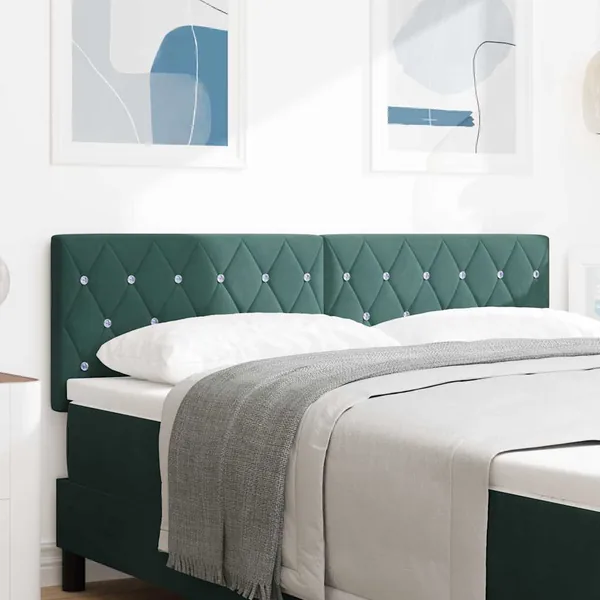 Tête de lit Vert foncé 144 cm Velours