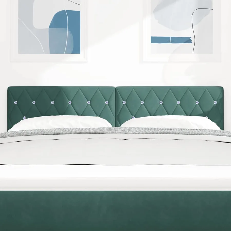 Tête de lit Vert foncé 144 cm Velours - 3