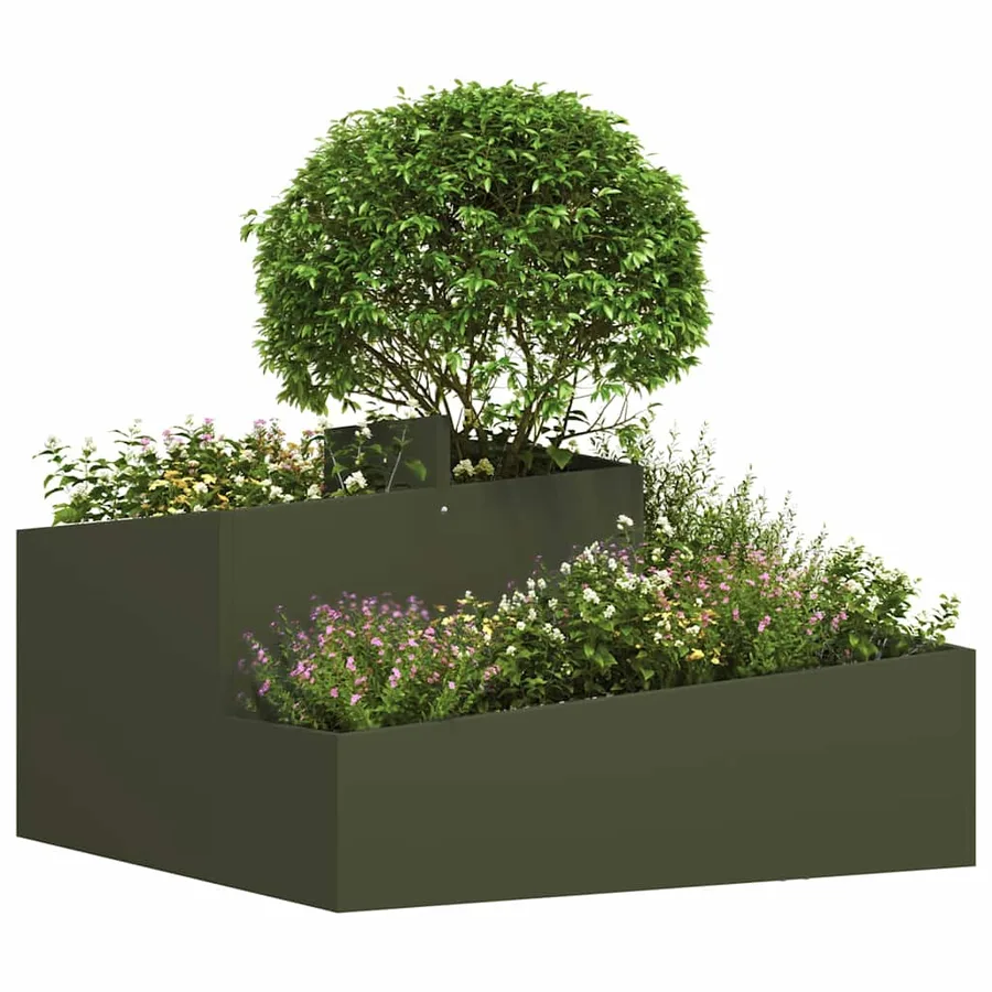 Cache-pot de jardin Vert olive 80 x 80 x 50 cm - 3