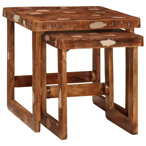 Tables gigognes 2 pcs 46 x 46 x 45 cm Bois Recyclé Solide