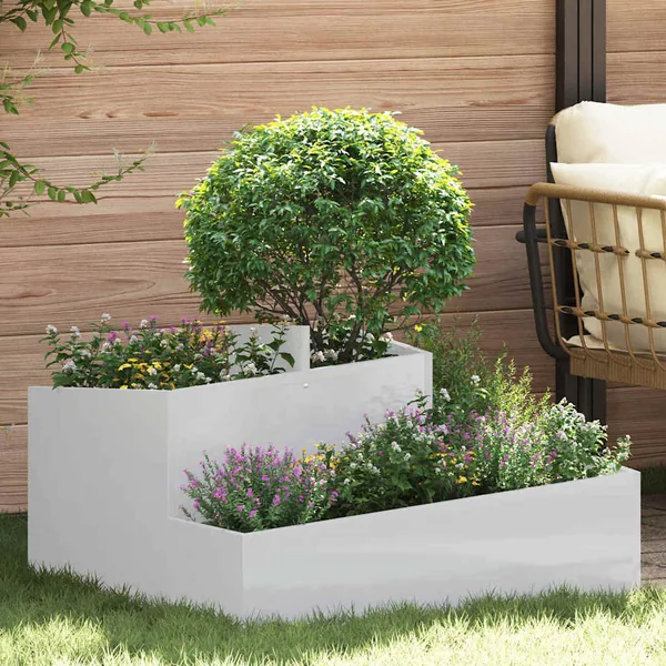 Cache-pot de jardin Argent 80 x 80 x 50 cm Acier galvanisé