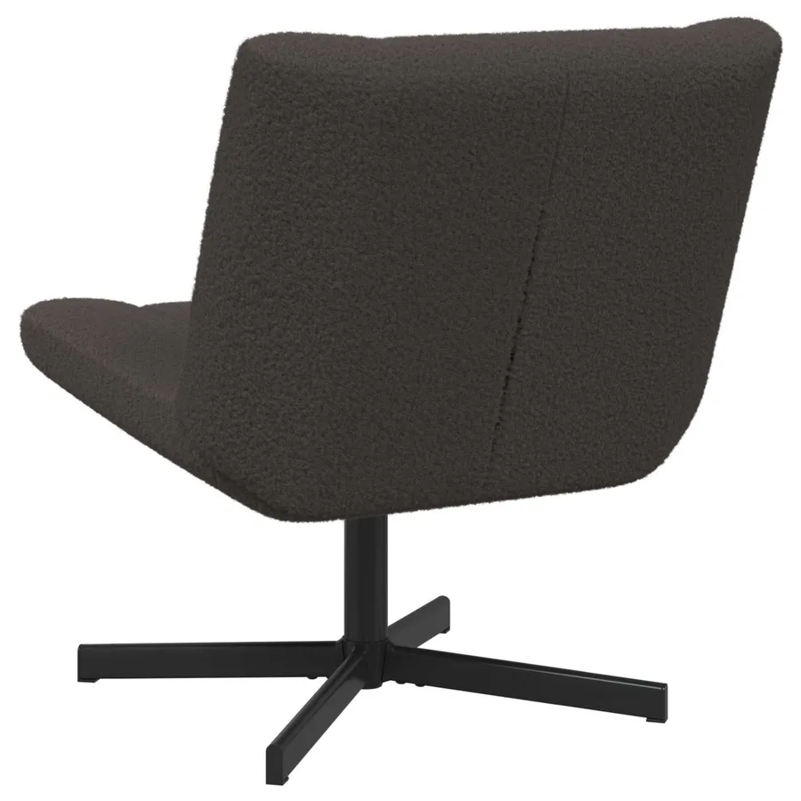 Chaise pivotante Gris foncé 63 x 75 x 76 cm Peau de mouton - 4