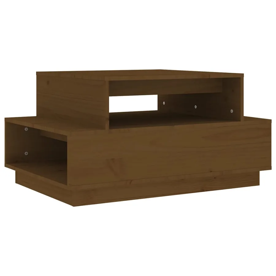 Table basse Marron miel 80x55x40,5 cm Bois massif de pin - 2