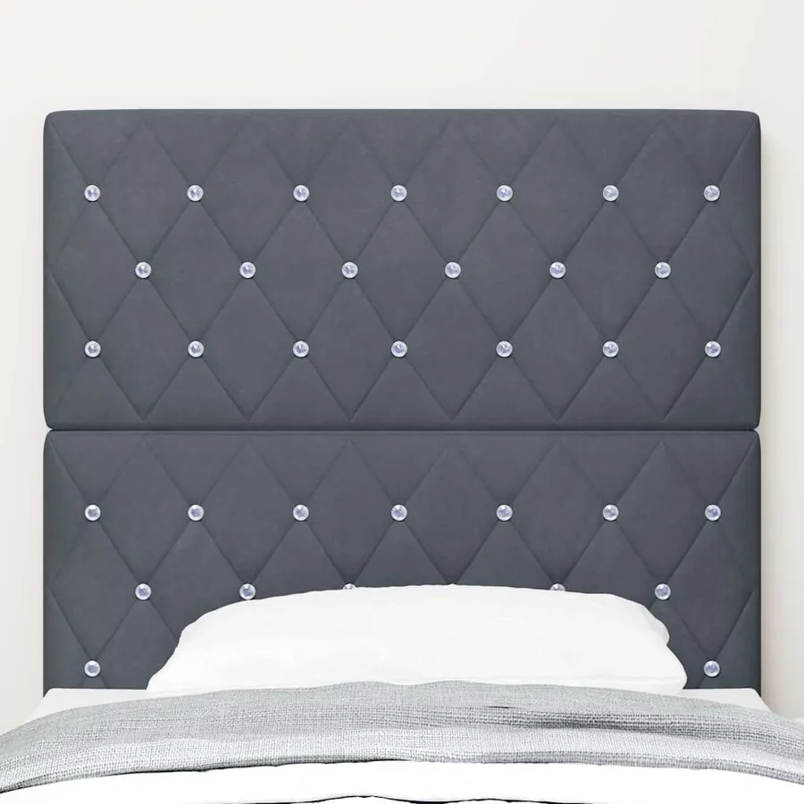 Tête de lit LED avec bandes LED Gris foncé 90 cm Velours - 3
