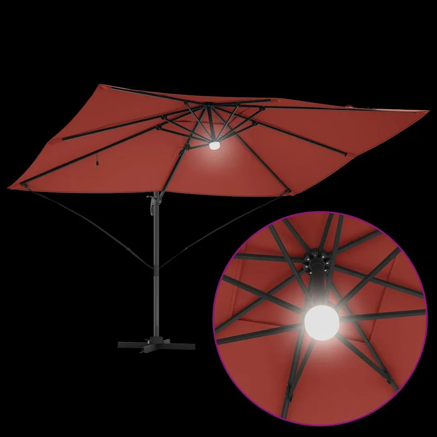 Parasol Terre cuite 351 x 250 x 253 cm Polyester et Aluminium - 11