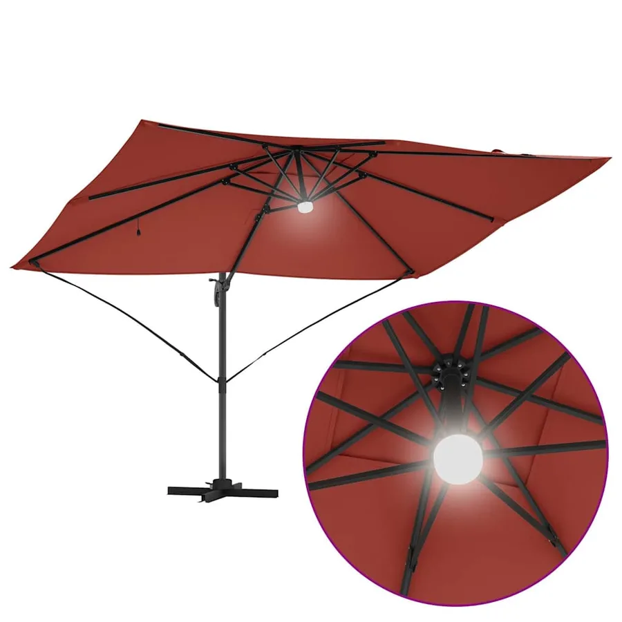 Parasol Terre cuite 351 x 250 x 253 cm Polyester et Aluminium - 12