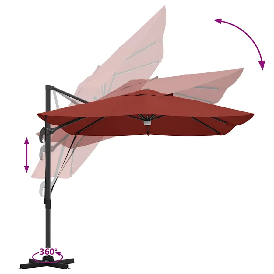 Parasol Terre cuite 351 x 250 x 253 cm Polyester et Aluminium - 13