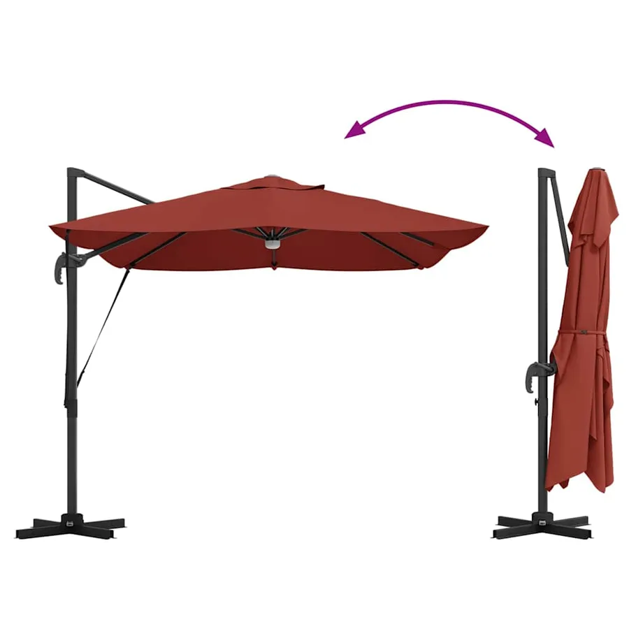 Parasol Terre cuite 351 x 250 x 253 cm Polyester et Aluminium - 14