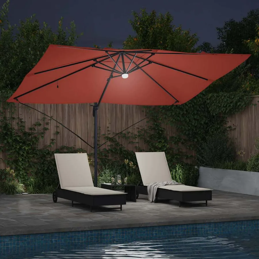Parasol Terre cuite 351 x 250 x 253 cm Polyester et Aluminium - 4
