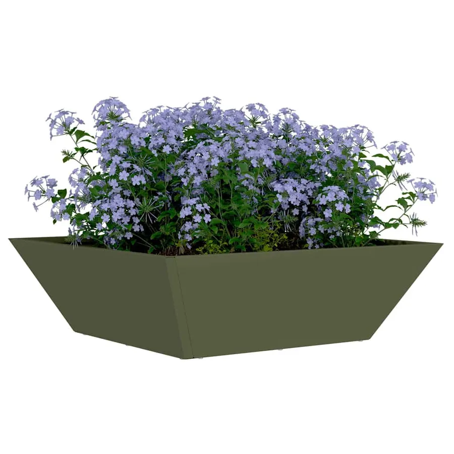 Cache-pot de jardin 5 pc Vert olive 50 x 50 x 15 cm - 3