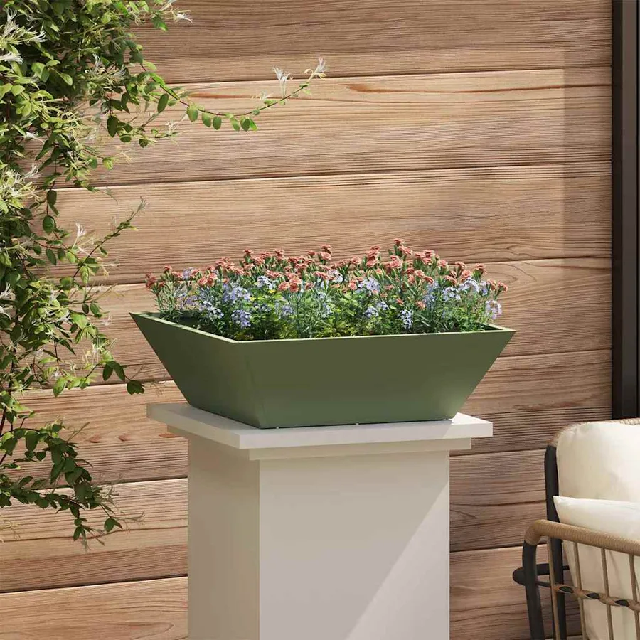Cache-pot de jardin 5 pc Vert olive 50 x 50 x 15 cm - 4