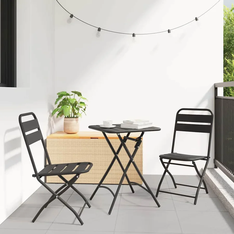 Ensemble bistrot 3 pcs Anthracite Acier