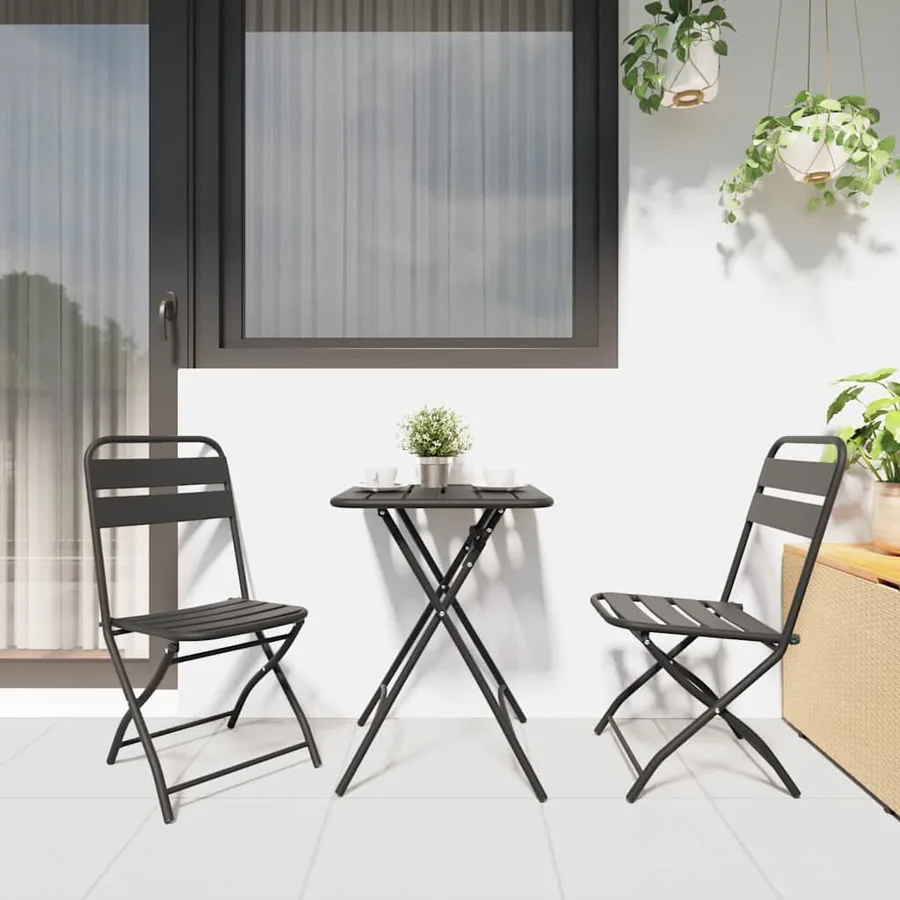 Ensemble bistrot 3 pcs Anthracite Acier - 4