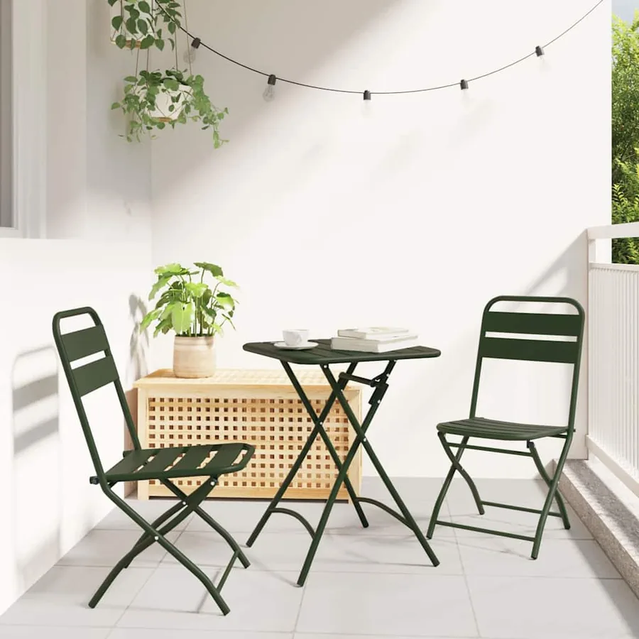 Ensemble bistrot 3 pcs Vert Acier