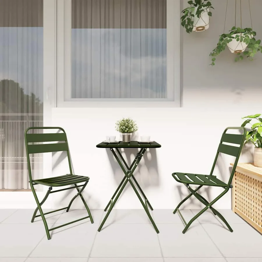Ensemble bistrot 3 pcs Vert Acier - 4
