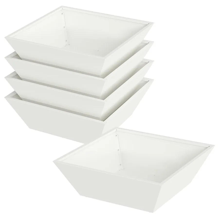 Cache-pot de jardin 5 pc Blanc 50 x 50 x 15 cm - 2