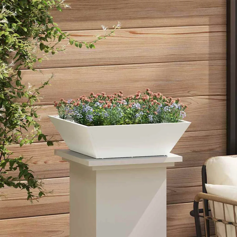 Cache-pot de jardin 5 pc Blanc 50 x 50 x 15 cm - 4