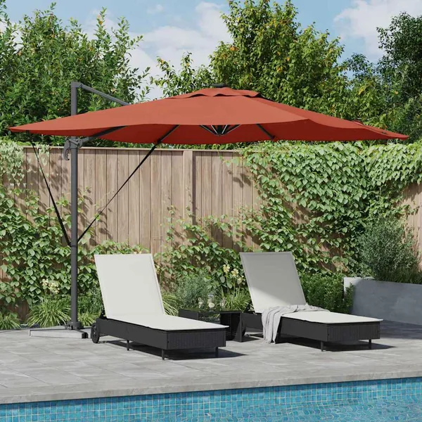 Parasol Terre cuite 286 x 284 x 270 cm Aluminium et polyester