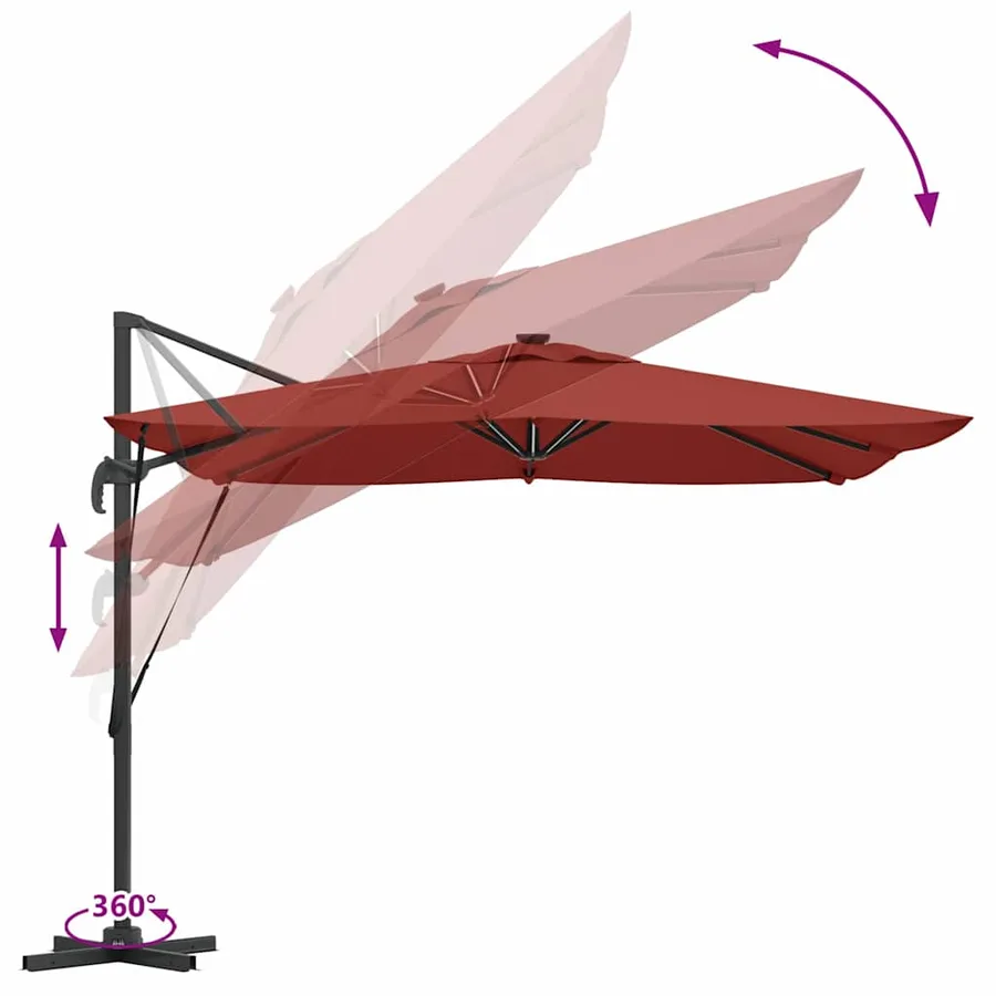 Parasol Terre cuite 286 x 284 x 270 cm Aluminium et polyester - 13