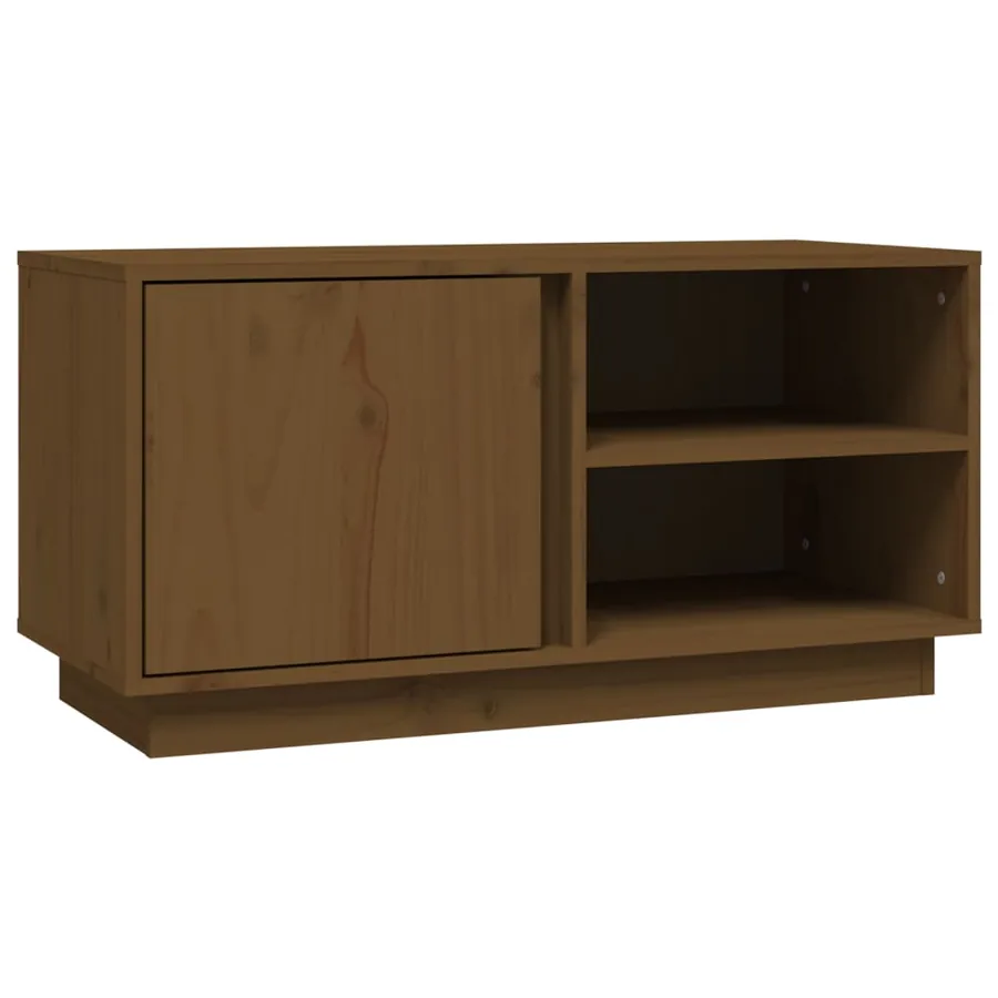 Meuble TV Marron miel 80x35x40,5 cm Bois de pin massif - 2
