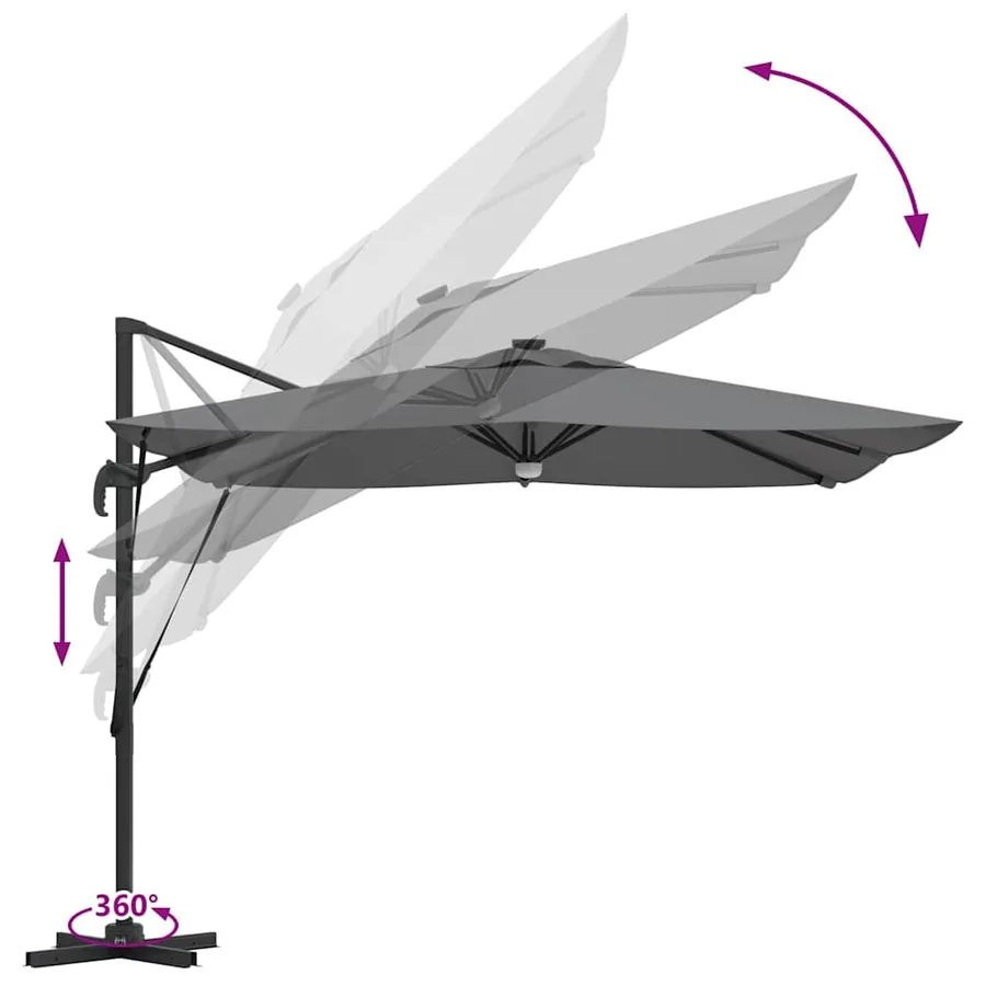 Parasol Roma Anthracite 286 x 284 x 270 cm - 13