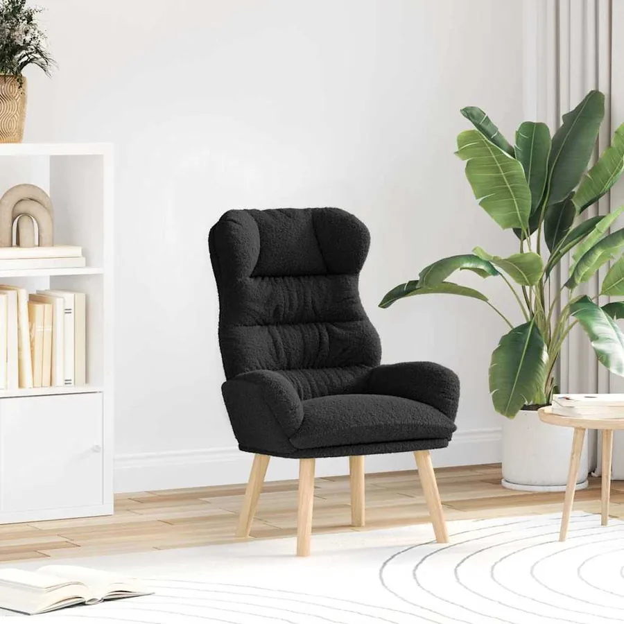 fauteuil Noir 69 x 74 x 93 cm Tissu Sherpa