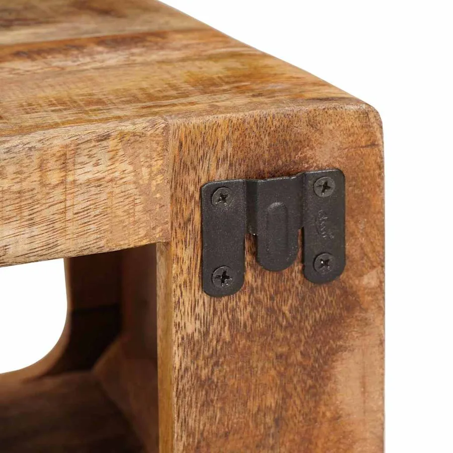 Table de chevet 2 pcs Marron Bois de mangue massif - 10