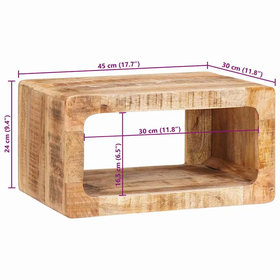 Table de chevet 2 pcs Marron Bois de mangue massif - 12