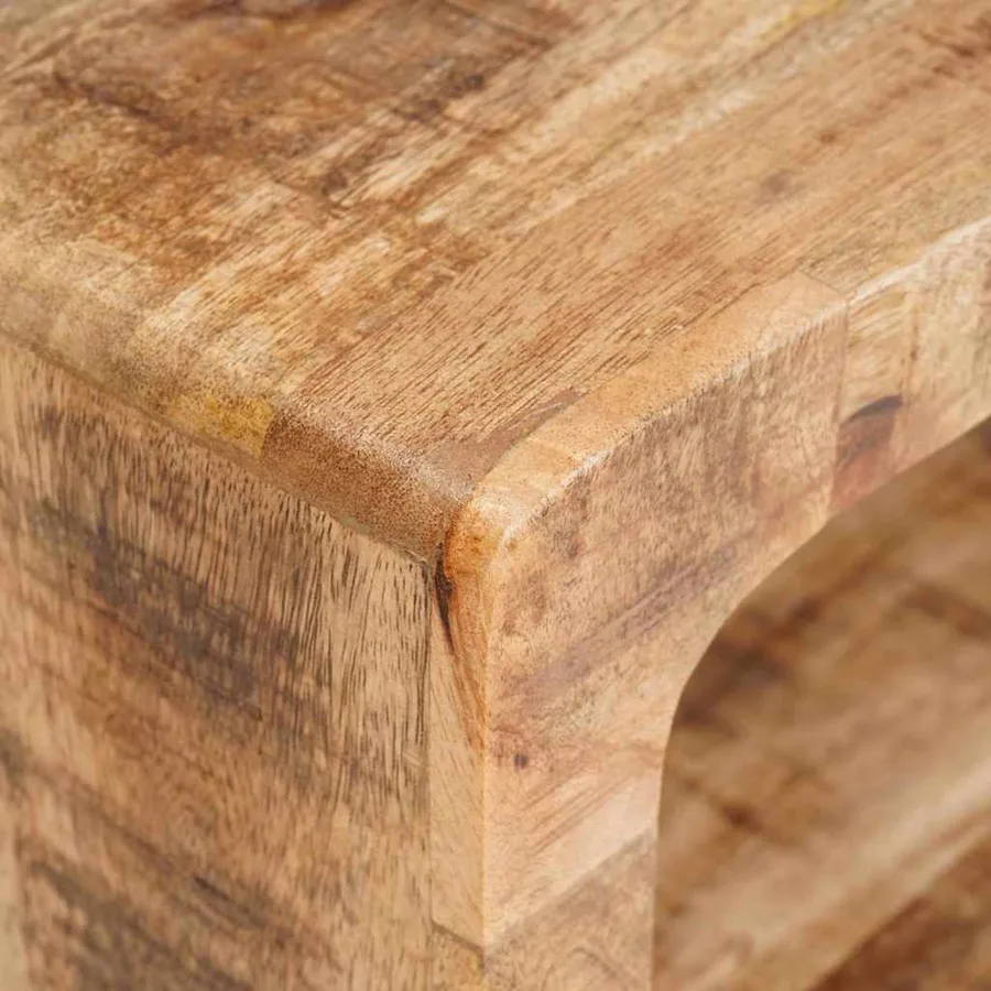 Table de chevet 2 pcs Marron Bois de mangue massif - 9