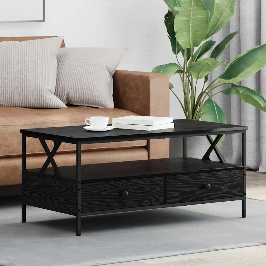 Table basse Chêne noir 100 x 51 x 45 cm Bois d'ingénierie
