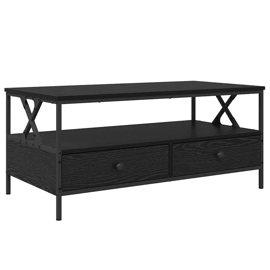 Table basse Chêne noir 100 x 51 x 45 cm Bois d'ingénierie - 2