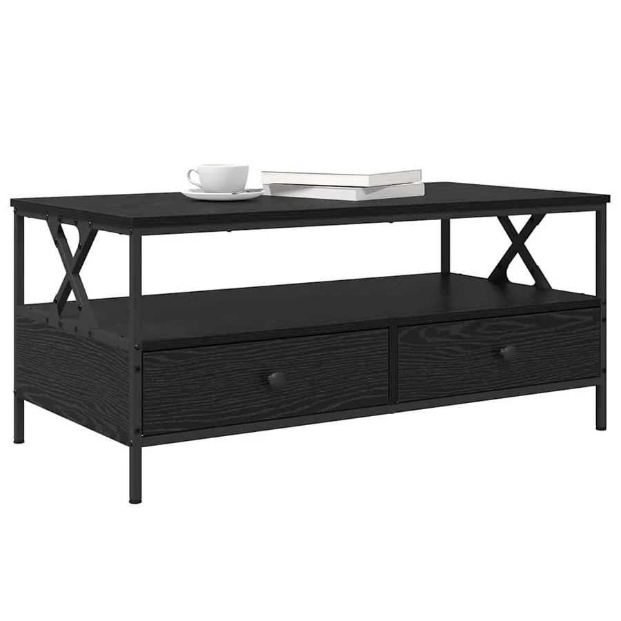 Table basse Chêne noir 100 x 51 x 45 cm Bois d'ingénierie - 3