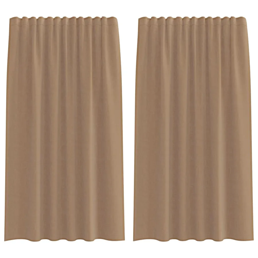 Rideaux en voile à œillets 2 pcs marron clair - 2