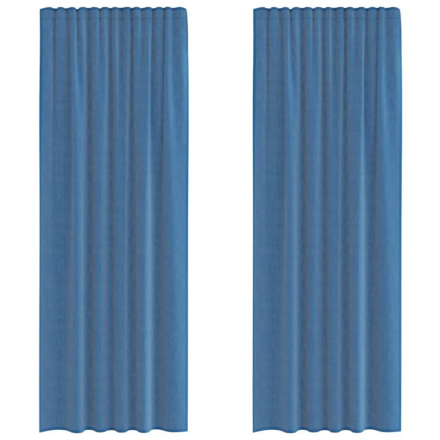Rideaux en voile avec passe-tringles 2 pcs bleu royal - 2