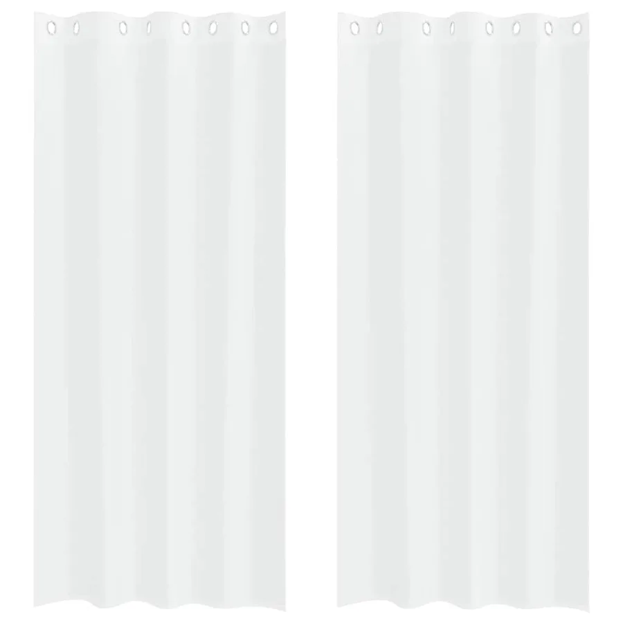 Rideau en Voile 2 pcs Blanc 225 x 140 cm Polyester - 2