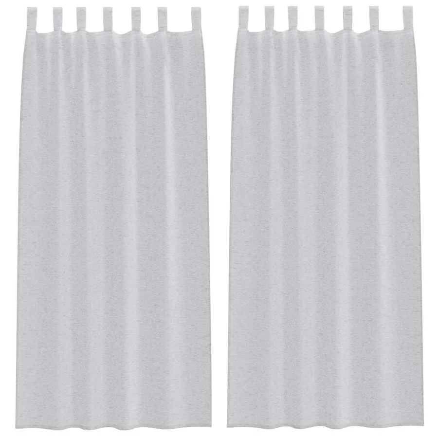 Rideau en Voile 2 pcs Gris clair 225 x 140 cm Polyester - 2