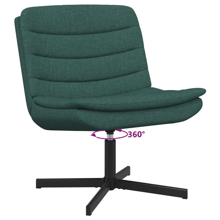 Chaise pivotante Vert foncé 63 x 75 x 76 cm tissu - 5