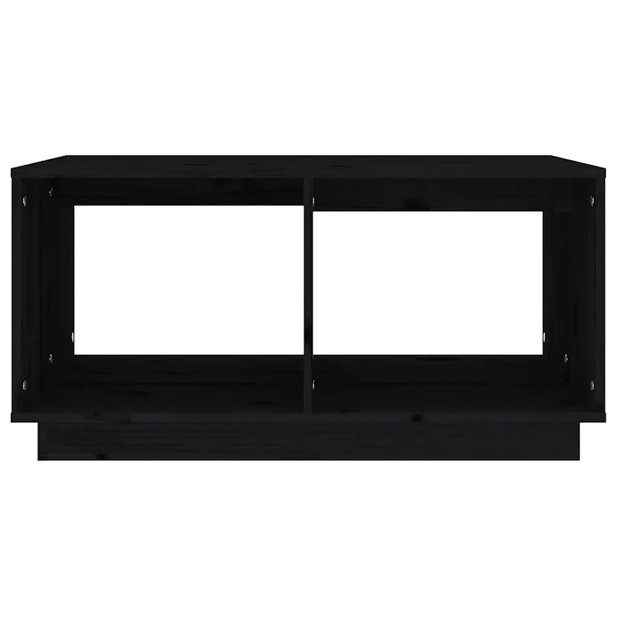 Table basse Noir 80x50x40 cm Bois massif de pin - 5