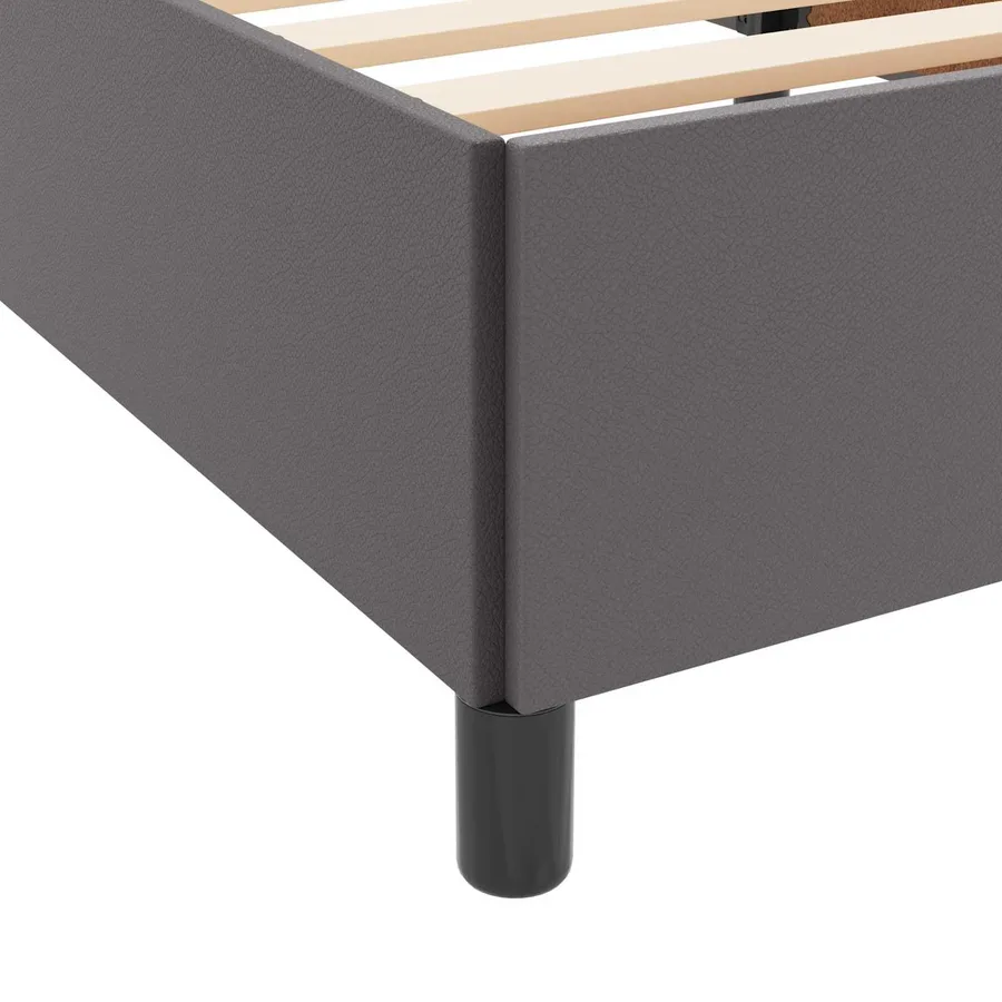 Cadre de lit avec matelas Gris 80 x 200 cm tissu - 8