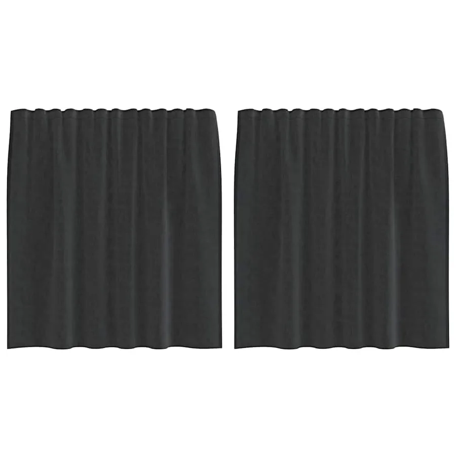Rideaux en voile avec passe-tringles 2 pcs noir - 2
