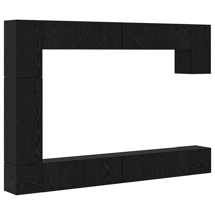 Ensemble meuble TV 9 pcs Chêne noir Bois d'ingénierie - 2